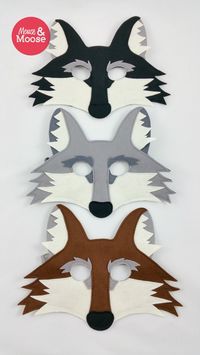 Really awesome felt Wolf mask or Coyote mask for pretend play by Mouse and Moose.