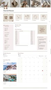 Chic woman's planner with elegant design and helpful features to organize your life and stay #Notion_Photographer_Template #Notion_Setup_Ideas #Notion_Period_Tracker #Notion_Template_Ideas_Homepage