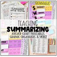 Are you teaching your students how to summarize? This can be an overwhelming skill for students to master, so using strategies like the SWBST method is a great way to provide a guide for students to use in order to format their thinking and learn what information to include in their summary.What's included in this resource? Printables to create the anchor chart shown above A reference guide for picture books to use for teaching summarizing (particularly the SWBST method) Graphic organizers Optio