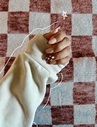 Brown checkered nails