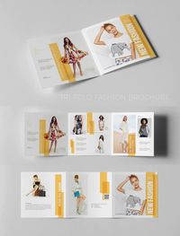 Fashion Square Tri-Fold Brochure Template PSD