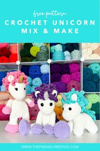 This unicorn is made to be mixed and matched! You can choose any of the bodies to go with the head! Three different unicorns in one pattern!