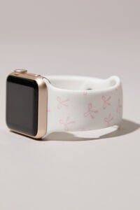 Bow Smart Watch Band in Ivory & Pink