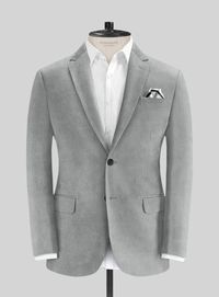 If you're skeptical about jackets feeling too restrictive, your concerns fade away when you encounter our Light Gray Thick Corduroy Jacket. Meticulously tailored from thick cotton with pronounced wales, its dense ridges offer a velvety, textured feel. The unique light gray hue, combined with a solid texture, exudes a sophisticated subtlety, while the substantial corduroy ensures comfort and warmth, showcasing your impeccable taste in a distinctive style. #studiosuits #corduroyjacket #mensfashion