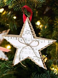 Get in the holiday spirit (without spending a lot) by making your own music-themed Christmas tree ornaments. #christmas #holiday #crafts