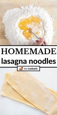 These tender homemade lasagna noodles are made from scratch with a pasta machine. They only need three ingredients: eggs, flour, and salt.