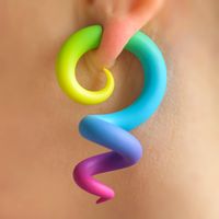 Colorful Octopus Plugs, Ombre Fake Gauges, Ear Plugs, Rave Outfit Ear Gauges, Girly Fake Plugs, Tentacle Gauges, Faux Plugs