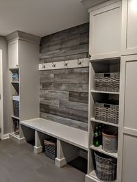 Laundry room storage wall