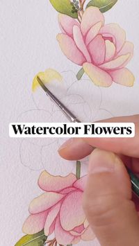 Watercolor flowers by @by_mia_illust #watercolor #watercolorflowers #tutorial #watercolorpainting #flowerpainting #flowerillustration