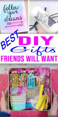 WANT the BEST gift ideas for friends? Check out the coolest friend gifts! Popular & trendy presents that any friend will want for Christmas, Holiday or any celebration. Any of these ideas on this DIY gift list make great gift ideas for friends for for Christmas, birthday or just because -happy gifts - cheap & easy handmade ideas for BFFs, for girls and for boys - kids, teens, tweens & adults that are creative & that friends will want. So check out this gift guide now for the BEST friend gifts!