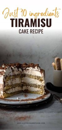 This Tiramisu Cake is made of genoise cake layers brushed with espresso and filled with irresistibly creamy coffee mascarpone cream. There are no raw eggs in the frosting and is therefore safe to eat. All you need are just 10 ingredients.