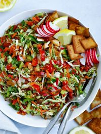 Cabbage Fattoush Salad (South Lebanon Style) - Cookin' with Mima