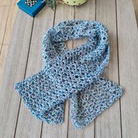 Easy Lacy Crochet Scarf Pattern - Harbor Mist - Sandra Stitches