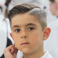 Haircuts For Boys - High Fade with Hard Side Part