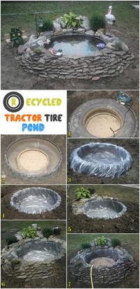 Recycled Tractor Tire Pond