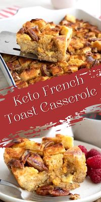 Keto French Toast Casserole tastes just like your favorite brunch treat with a mere fraction of the carbs. And you can prep it a day in advance so it's perfect for holidays and gatherings! 