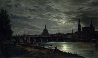 Johan Christian Dahl's "View of Dresden by Moonlight", 1839