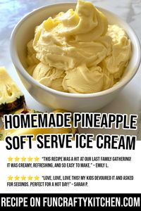 Homemade Pineapple Soft Serve Ice Cream