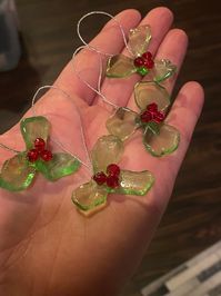 Sea Glass Holly Christmas Tree Ornaments - Etsy