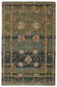 PRICES MAY VARY. 8' x 10' LARGE VINTAGE AREA RUG: Boasting a verdant palette of green, tan, and blue paired with an open, floral medallion motif, this area rug is inspired by the artistic imperfection of dye-lot changes in perfectly aged wool textiles SOFT, RICH WOOL MATERIAL: Hand-tufted by artisans in India and made from 100% wool for a soft, rich texture that provides the perfect combination of luxurious comfort and durability LOOPED PILE: Large area rug measures 8' x 10' with a 1/2" thicknes