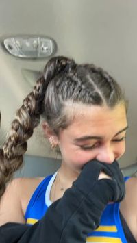 Braids | sports hair | cute braids | braid hairstyles | track hairstyles | braids for sports | hair for track | cute braids for track | sports hairstyles | Dutch braids | French braids | braided ponytail