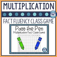 If youre looking for a way to review multiplication facts with your students, youve got to try this out! My students LOVE playing this game, and will ask for it when we have an extra 10 minutes in our day. This game includes 10 different multiplication grids to use with your class.Its super easy to prep and play:1. Project one of the game slides on your white board.2. Give 2 students a marker.3. Tell students when to start (start your timer)4. Students fill in 1 answer, then pass their pen (mark