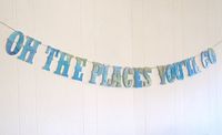 Travel Theme Nursery, Map Banner,Oh The Places You'll Go, Map Theme, Dr. Seuss, Photo Backdrop, Arou