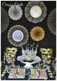 Gorgeous dessert table at a New Year's party!  See more party ideas at CatchMyParty.com!  #partyideas #newyears