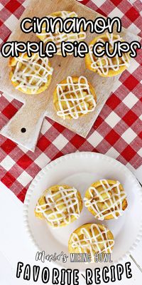 Cinnamon roll and apple pie collide to make the most easy delicious dessert treat! Cinnamon Apple Pie Cups are a tasty anytime of the day!