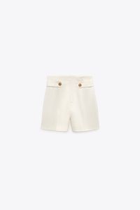 BERMUDA FLUIDA BOTONES DORADOS - Blanco roto | ZARA México