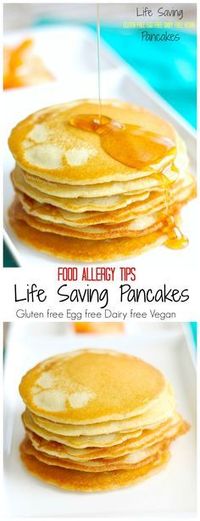 Gluten Free Egg Free Pancakes (Vegan)- Basic Life Saving baking for food allergies and tips to help- dairy free, soy free: