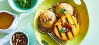 Grilled peaches and frozen peach nice cream come together for a melt-in-your-mouth good dessert (that's healthy, too). Get the recipe!