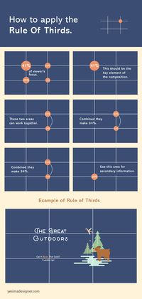 Learn about various theories including how to apply rule of thirds, which will help you produce impactful/engaging work.