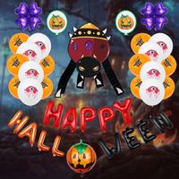 Halloween Aluminum Film Balloon Cartoon Style Spider Ghost Bat Balloon Ghost Festival Happy Halloween Letter Decoration Ball