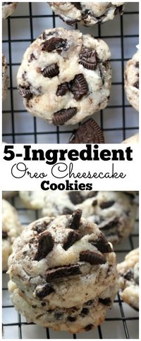 5-Ingredient Oreo Cheesecake Cookies - SO easy and extremely delicious!