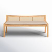 Joss & Main Donner Cane Back Cushioned Bench & Reviews | Wayfair