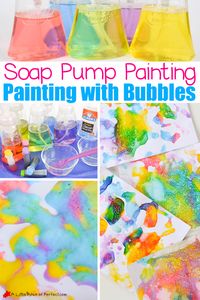 Painting with Bubbles: Soap Pump Bubble Painting for Kids | A Little Pinch of Perfect