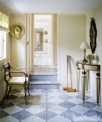 Checker painted wood floor  - HouseBeautiful.com                                                                                                                                                     More