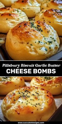 These Pillsbury Biscuit Garlic Butter Cheese Bombs are irresistibly cheesy, buttery, and full of garlicky goodness! Perfect as a quick appetizer or side dish for any occasion.