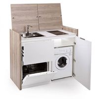 Compact all-in-one kitchen unit hides stove, fridge and dishwasher (Video) : TreeHugger