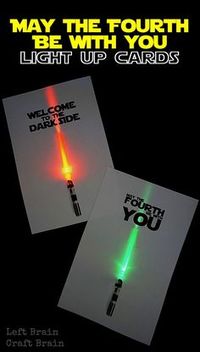 May the Fourth Be With You Light Up Cards Left Brain Craft Brain 4