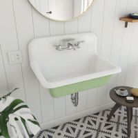 This 30-inch cast iron high-back farm sink from Randolph Morris is available in a wide variety of colors to complement every style of modern kitchen. Additionally, this high-back farm sink is easy to clean and is coated with a layer of porcelain enamel for added durability and brilliance through the years.