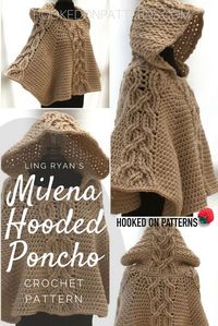 Poncho Crochet Pattern - Milena Hooded Poncho Pattern. Crochet this iconic twisted cable poncho. #poncho #fashion #wearing #Crochet #crochetblogger #crochetblog #bloggers #HOP #crocheter #lovecrochet #yarn #Ravelry #loveyarn #Crocheting #Crocheted #crafts