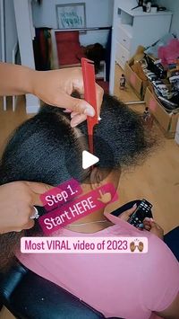 MS. TAE ♡ Trichologist in Training ♡ Healthy Hair Ambassador on Instagram: "My most VIRAL video of 2023 with 2.6M views! 🙌🏾  Scroll thru my page to see a video where I start in the front rather than the back!  Save & Share!! 👉🏽👉🏽 AS REQUESTED! 👀 This pre-parting method should take about 20-30 mins max! If it's taking you longer than 30 mins, it's probably because you're attempting to "perfect" your parts during this step.   This step is strictly a "rough draft".  A road map for your final parts!   Don't attempt to clean your parts too much during this step. Just part it out as quickly as possible! Your parts don't need to be super straight right now either. You can clean them up as you get to each row. This is why I don't braid each section to hold it together. For me, it takes more