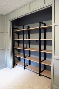 Using Bookcases in a Bedroom Closet - Chris Loves Julia