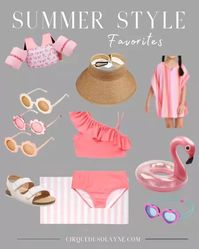 Pool days, swimwear, summer outfits, pool party, beach trip, toddler sun hat, swim float, floaties, girls sandals, coverup, girls sunglasses, goggles, pool essentials