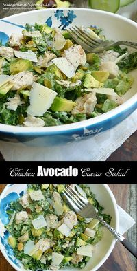 Chicken Avocado Caesar Salad + avocado & chicken recipes | Sumptuous Spoonfuls