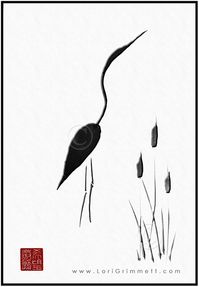 Sumi-e – Japanese Crane | Lori Grimmett Photography