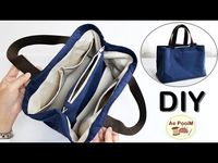 DIY Tote Bag with Divider | Multi-pockets inside - YouTube