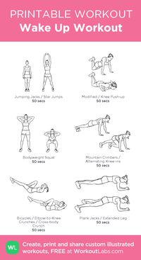 Wake Up Workout: my visual workout created at WorkoutLabs.com • Click through to customize and download as a FREE PDF! #customworkout